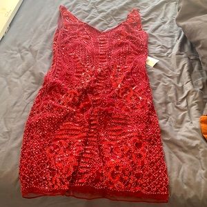 Molly bracken red dress with beading size M